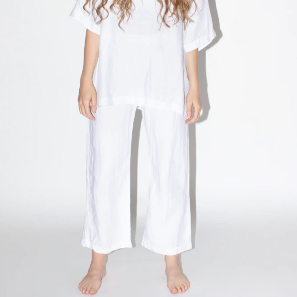 SUNFLOWER MADE IN ITALY SUMMER LINEN White Pants~M/L~NEW